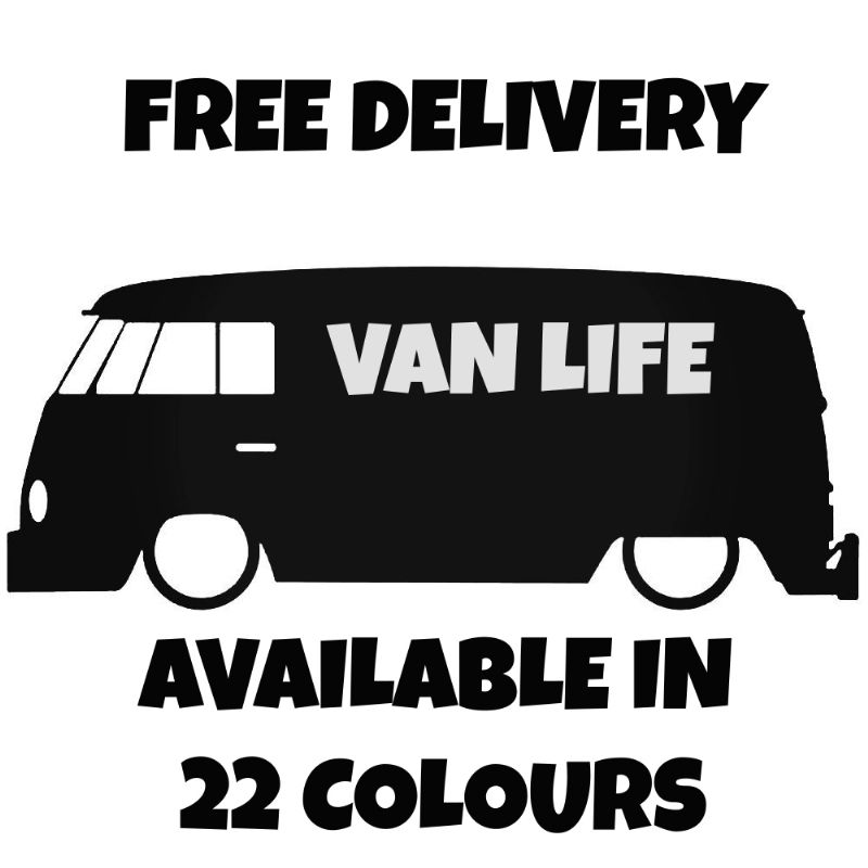 VAN LIFE Vinyl Car Sticker VW Van Camper Decal MEDIUM 153mm x 62mm